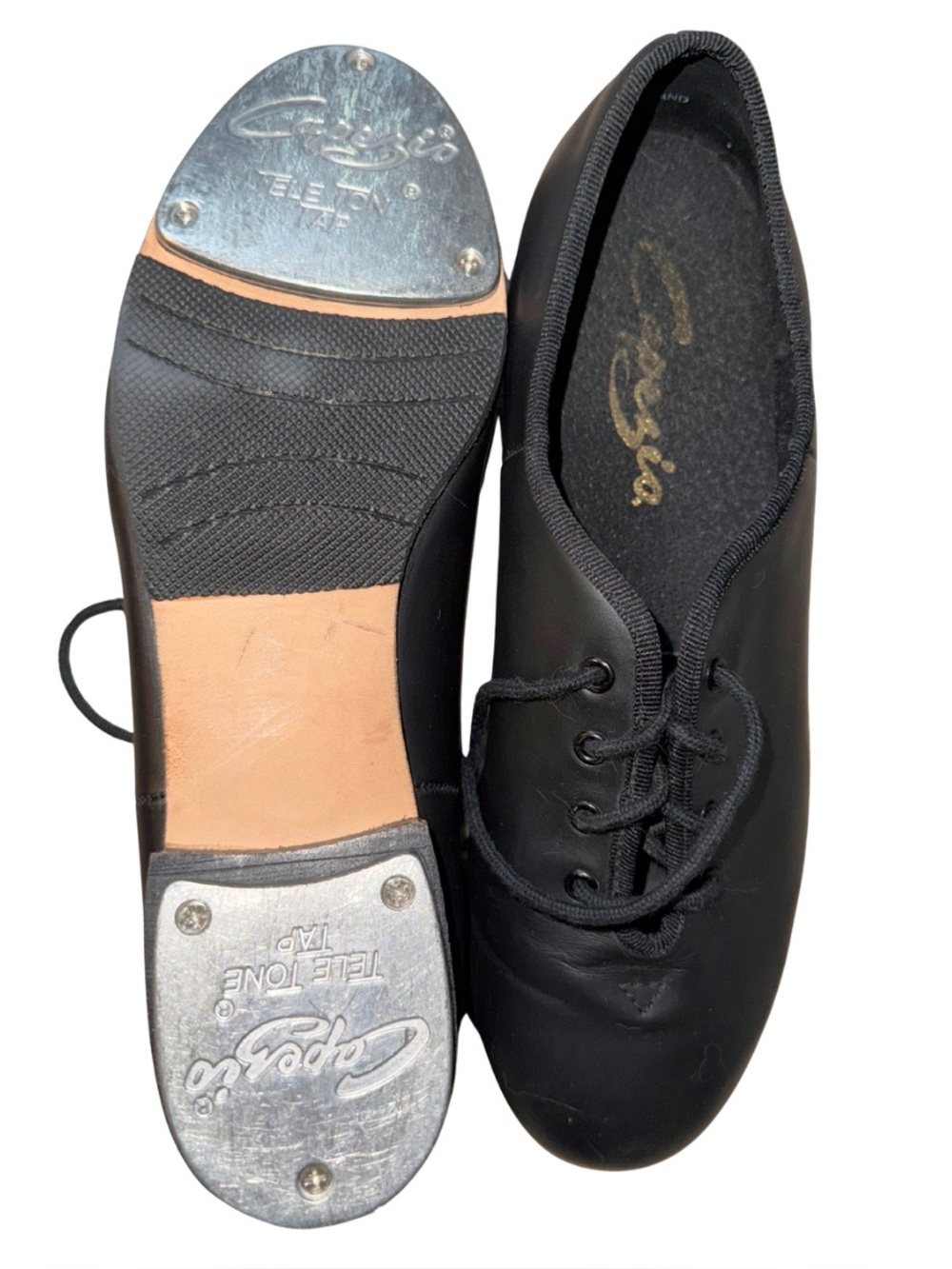 Capezio CG100 Hoof Master Leather Tap Dance Shoes Black Women’s 9M